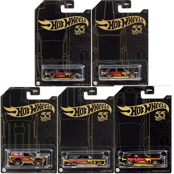 2023 Hot Wheels 55th Anniversary Pearl and Chrome Series Set of 5 Diecast Vehicles HDH54956C