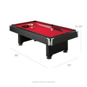 Mizerak Donovan II 8 Ft. Billiard Table with 2 Cues, Set of Billiard Balls, Triangle Brush and Chalk