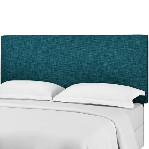 Contemporary Modern Urban Designer Bedroom King Size Headbaord, Fabric, Aqua Blue