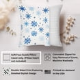 thumbnail image 2 of Ethan Taylor Landscape and Nature Throw Pillow Soft Cushion Cover 'Blue Snowflakes Snow' Modern Pattern Decorative Square Accent Pillow Case, 16x16 Inches, Blue, White, 2 of 5