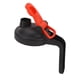thumbnail image 1 of Wide Mouth Mason Jar Pour Spout Lid Leak Proof Mason Jar Flip Cap Lid with Handle Black Red, 1 of 4