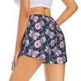 thumbnail image 3 of Bixox Women's Flowers pattern 2 in 1 Running Shorts - Lightweight Athletic Workout Gym Yoga Shorts Liner with Pockets - Small, 3 of 7