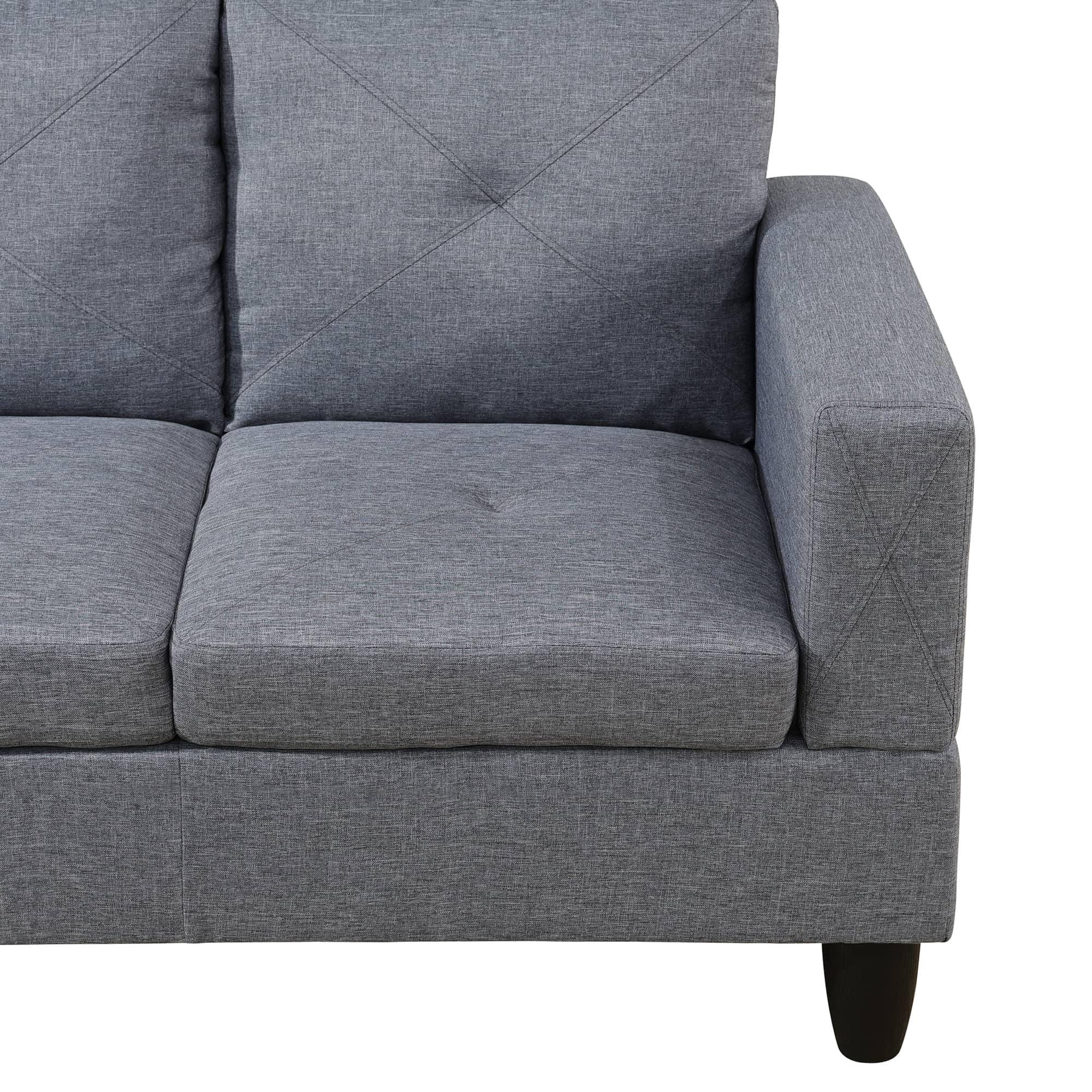 MAYEERTY 66.5" Linen 3-Piece Living Room Sofa Set，Gray