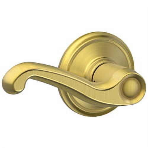 Schlage F10 FLA 608 Flair Lever Hall and Closet, Satin Brass