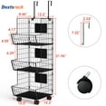 thumbnail image 3 of Bextsrack 3 Layer Wire Storage Baskets Fruit Baskets,Fruit Bowl in home With wheels(Black), 3 of 7