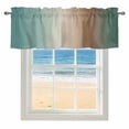 thumbnail image 4 of Kitchen Valances for Window, Gradient Green Brown Light Filtering Rod Pocket Valance Curtain, Modern Minimalist Style Short Curtains Window Topper for Bedroom Bathroom Living Room 42x12in, 4 of 9