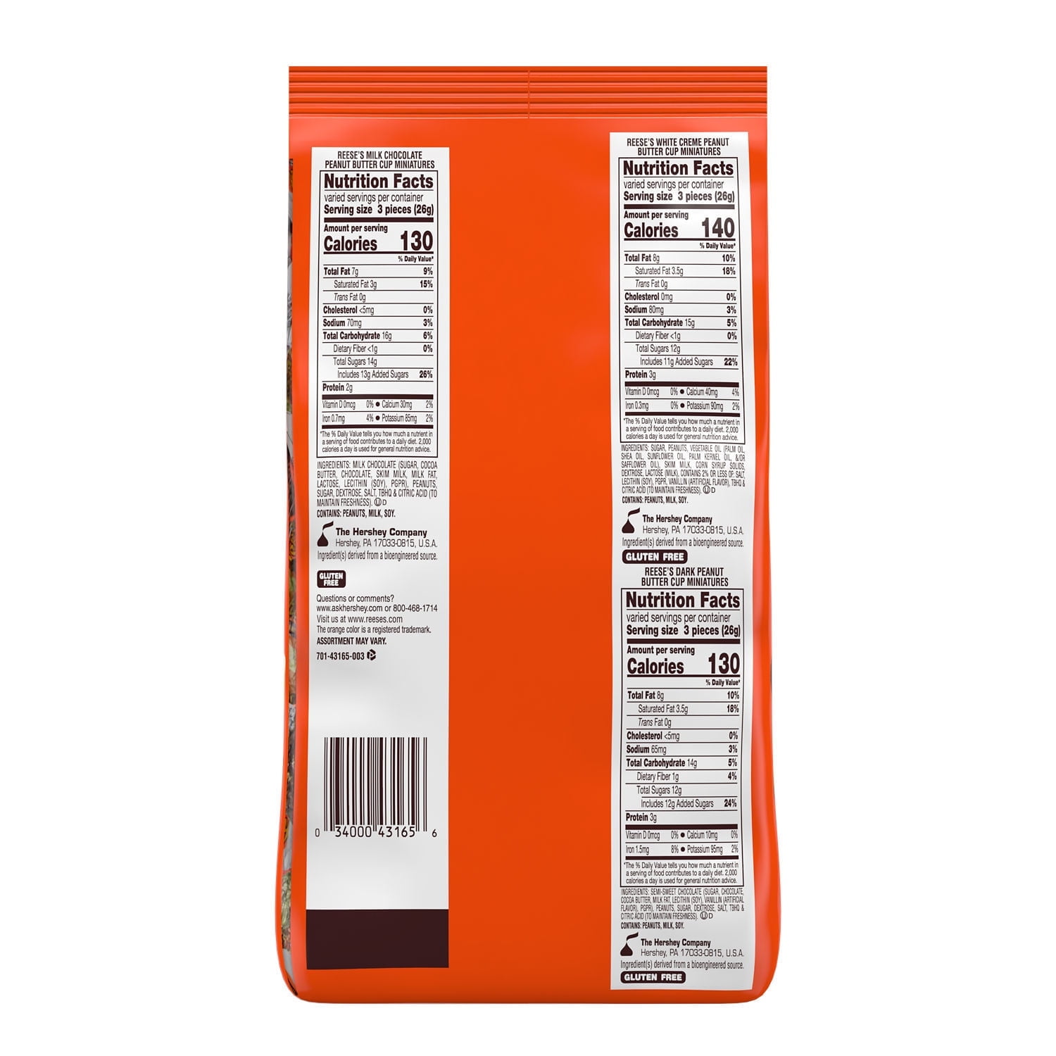 Reese's Miniatures Assorted Flavored Peanut Butter Cups Candy, Party Pack 32.1 oz