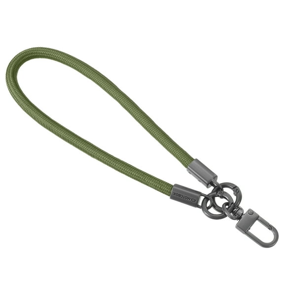 Uxcell Keychain Wristlet Lanyard, 15.75 inch Long Braided Wrist Lanyard for Keys, Car Keys (Deep Green)
