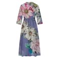 thumbnail image 3 of Vestido de Verano para Mujeres Impreso Cuello de Vuelta de Manga de Tres Cuartos, Estilo de Ocio de Moda para Ocasional, Fiesta Y Vacaciones, 3 of 5