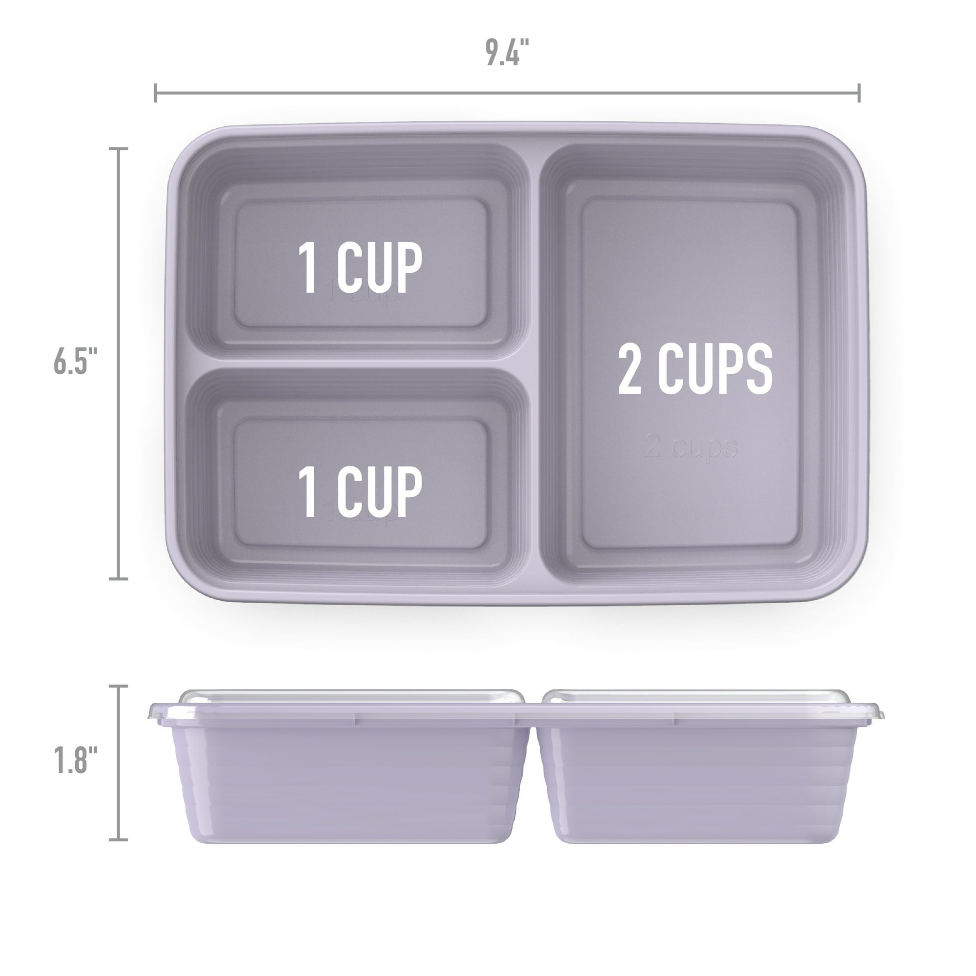 Bentgo Prep 3-Compartment Meal Prep Containers, 10-Pack photo 4