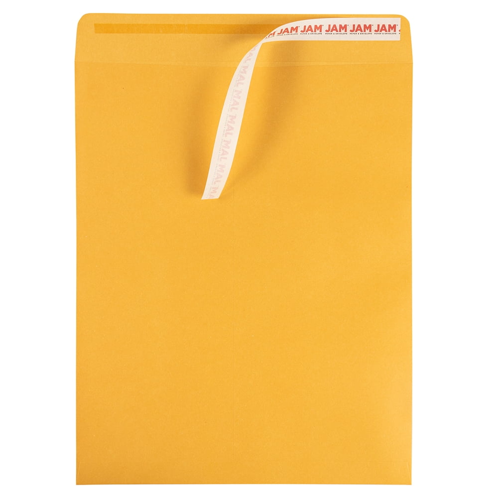 JAM Paper Open End Catalog Envelopes, 11 1/2 x 14 1/2, Brown Kraft Manila, 50 per Pack