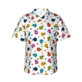 thumbnail image 1 of Fotbe Ladybugs And Flowers Camisa Hawaiana para Hombre Unisex – Camisa Casual de Verano con Botones de Manga Corta de Algodón y Lino,Small, 1 of 7