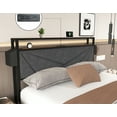 thumbnail image 3 of Full Size Bed Frame with Storage Drawers,Full Bed Frame with Headboard Storage and Charging Station for Bedroom,82.08"x55.75"x38.97",Black, 3 of 8