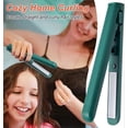 thumbnail image 2 of Plancha de pelo y rizador de cerámica inalámbricos 2 en 1, recargables por USB para viajes, color verde., 2 of 5