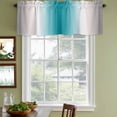 thumbnail image 3 of Turquoise Gray Ombre Curtain Valances for Windows, Kitchen Valance Window Treatments Panel 2 Pack, Farmhouse Teal Gradient Modern Art Rod Pocket Short Curtains for Bathroom Bedroom 54 x 18 Inch, 3 of 8
