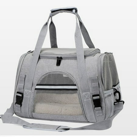 Portable Pet Carrier Bag - Foldable Crossbody Dog & Cat Backpack with Breathable Mesh and Soft Mat for Travel