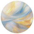 thumbnail image 3 of Ryvnso Blue and Yellow Marble Round Plate Mats Dining Table Placemat Set of 4 for Holiday Decoration, 3 of 7
