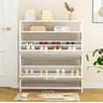 thumbnail image 5 of RichYa Shoe Cabinet with 2 Flip Drawers, Shoe Storage Cabinet with Steel Frame for Entryway, Foyer, Hallway, White, 5 of 7
