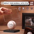 thumbnail image 2 of Vitrina de béisbol JupDec con base de madera acrílica transparente, paquete de 2, 2 of 7