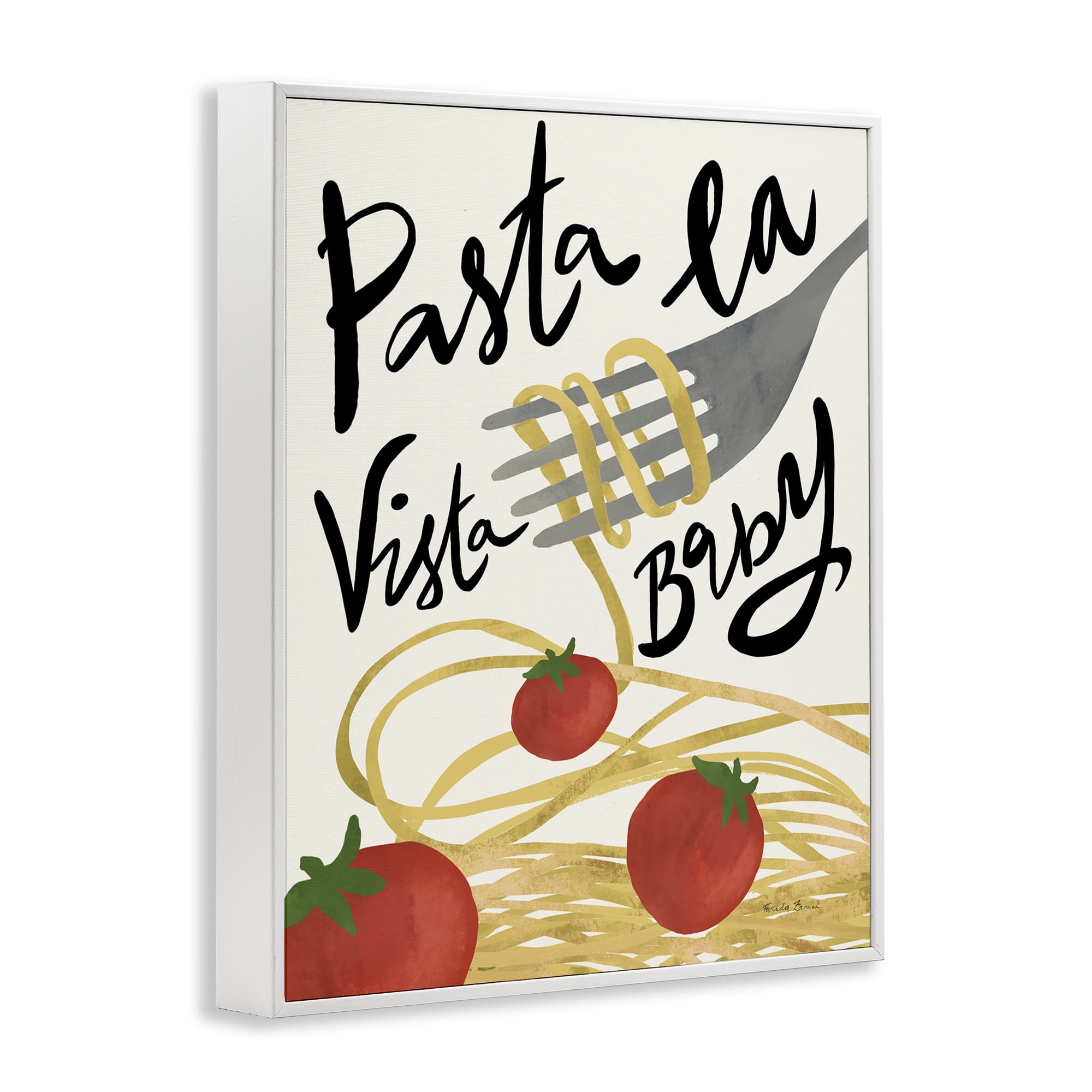 Stupell Industries Pasta La Vista Food & Beverage Painting White Framed Art Print Wall Art, 11 x 14