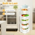 thumbnail image 5 of XUFOPLY Rotating Storage Rack, 5-Tier Circular Kitchen Storage Cart Multi Layer Rotating Storage Shelves with 5 Universal Wheels for Fruits Grocery Corns Potatos (5 Tier), 5 of 8