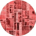 thumbnail image 1 of Ahgly Company Indoor Round Patchwork Red Transitional Area Rugs, 3' Round, 1 of 4