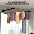thumbnail image 4 of Tendedero retráctil de pared plegable para ropa, soporta 80 kg, incluye cuerda de 20 metros y clips, apto para interior y exterior 63 cm, 4 of 7