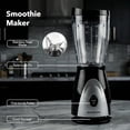 thumbnail image 3 of OVENTE Portable Personal Blender for Shakes, Smoothies or Frozen Drinks with 13.5 Oz BPA Free Travel Cup and Lid, Durable Stainless Steel Blades for Powerful Blending Performance, Black BLH1001B, 3 of 7