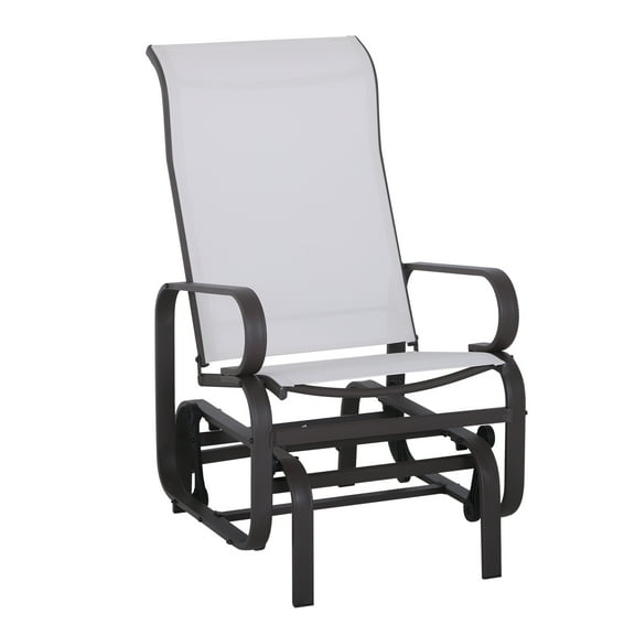 Outsunny Chaise Berçante Extérieure en Maille pour Porche, Jardin, Patio, Brun/beige