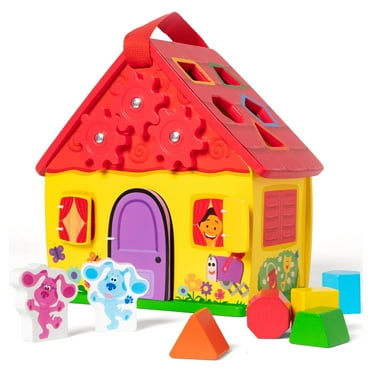 Melissa & Doug Blue's Clues & You! Wooden Take-Along House Shape Sorter Activity Play Set (8 Pieces)