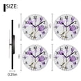 thumbnail image 2 of Non-Ticking Silent Wall Clocks Battery Operated Personalized Decor Clock for Bathroom,Office-Purple Flowers Against White Background（14inch）, 2 of 4