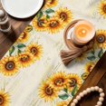 thumbnail image 5 of Vintage Farm Sunflower Leaves Table Runner 90 Inches Long,Kitchen Dining Tablerunners Retro Letter Back Linen Table Runners Dresser Scarves for Home Dinner Wedding Holiday Party Decor, 5 of 9
