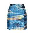 thumbnail image 4 of Feancey High Waisted Skorts for Women Dressy Casual Palm Tree Print Tennis Skirts Summer Tummy Control Yoga Shorts Stretch Athletic Golf Skirt Blue S, 4 of 5