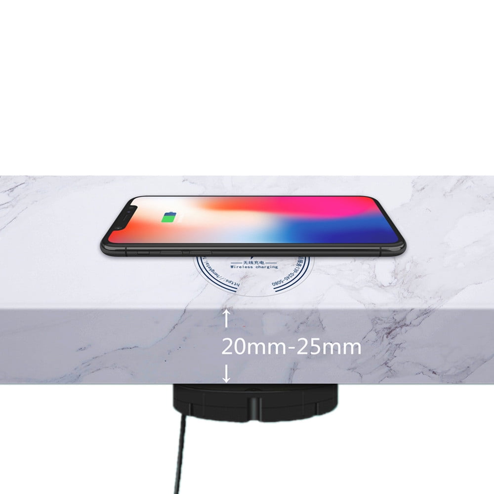 Invisible Wireless Charger Under Desk,0-30mm Invisible Phone Charger,10W Hidden Wireless Charger,Magnetic Charger for Desk,Table,Nightstand,Office,Home