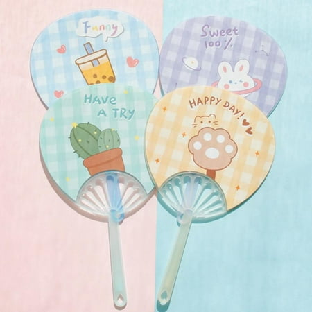 

Cartoon Hand-cranked Fan Summer Manual Cooling Fan Student Fan Gift Cosplay Prop Random Style 1 Pc