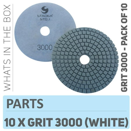 Stadea PPW161D Diamond Polishing Pads 4 Inch For Concrete Terrazzo Marble Granite Countertop Floor Wet Polishing, Grit 3000 - Pack of