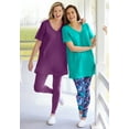 thumbnail image 6 of Woman Within Plus Size Perfect Short-Sleeve Shirred V-Neck Tunic, 6 of 6