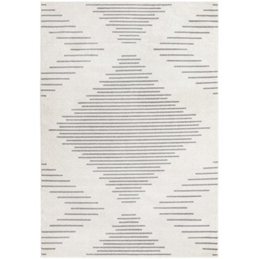 Rugs.com Kai Collection Rug – 7' x 10' Ivory And Gray Medium-Pile Rug Perfect For Living Rooms, Kitchens, Entryways
