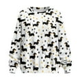 thumbnail image 4 of HELLHERO Dachshund Paw Print Sweatshirt for Women Oversized Crewneck Sweater Casual Long Sleeve Winter Pullover Tops Size L, 4 of 7