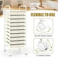 thumbnail image 4 of FASCK 10-Drawer Rolling Storage Cart, Utility Mobile Trolley with Removable Drawers & Universal Casters & 2 Brakes, Versatile Flexible Drawer Organizer Cart for Home, Office, White, 4 of 9