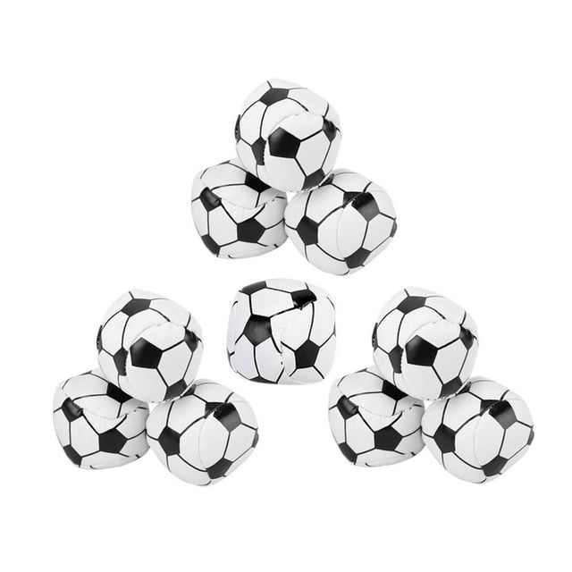 10 piezas Mini pelotas de fútbol, pelotas de malabarismo, bolsa de arena de cuero PU suave, cómodas pelotas deportivas, juego de lanzamiento para