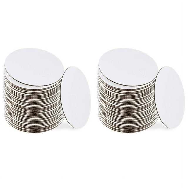 Xiao Hua Bandeja circular blanca para base de pastel, 50 piezas, bandeja circular de cartón de 10 pulgadas para base de pastel desechable.