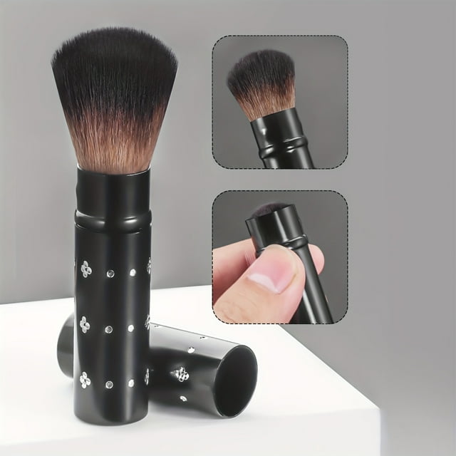 CHUANK 1 Pce Pinceau à Blush en Métal - Poils en Nylon Premium Multifonctionnels Réutilisables Non Parfumés pour Tous Types de Peau Design en Forme de Paume Pinceau Cosmétique pour Maquillage Parfait