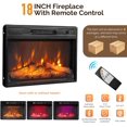 thumbnail image 5 of Bonnlo Fireplace TV Stand for up to 70-Inch TVs, Fluted Entertainment Center with Electric Fireplace Heater, Adjustable Shelves & Storage, TV Console for Living Room, Walnut, 5 of 9