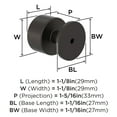 thumbnail image 5 of Amerock Balon 1-1/8 inch (29mm) Diameter Oil-Rubbed Bronze Cabinet Knob, 5 of 6