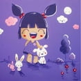 thumbnail image 3 of Vicedo, Diana 20x20 Black Modern Framed Museum Art Print Titled - Little Girl Violet Color, 3 of 5