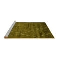 thumbnail image 2 of Ahgly Company Machine Washable Indoor Round Oriental Yellow Industrial Area Rugs, 4' Round, 2 of 4