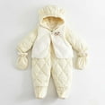 thumbnail image 2 of Favoffer Infant Boys Girls Snowsuit Jackets Coats Hooded Fleece Ski Jumpsuit, Detachable Newborn Winter Warm Water-Repellent Thickening Outfits for Skiing Outdoor Play Party 6-9 Months, 2 of 9