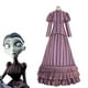 thumbnail image 2 of Disfraz de Cosplay de la novia cadáver de Tim Burton para mujer, vestido de rayas rojas, falda acampanada con volantes, traje de juego de rol para fiesta de Halloween, 2 of 5