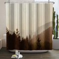 thumbnail image 1 of Fall Misty Forest Shower Curtain Autumn Nature Foggy Pine Tree Woodland Landscape Farmhouse Wooden Board Cool Brown Bathroom Bathtub Curtains Waterproof Fabric Shower Curtain for Bathroom 72"x84", 1 of 6